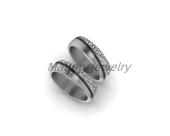 ODM Wedding Ring Engagement Durable Construction Titanium Carbon Ring 