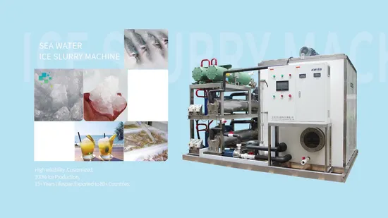 Icesta 1 2 3 5 8 10 12 Ton Fresh Water Seawater Fluid Ice Slurry Ice Machine for Seafood Freeze 